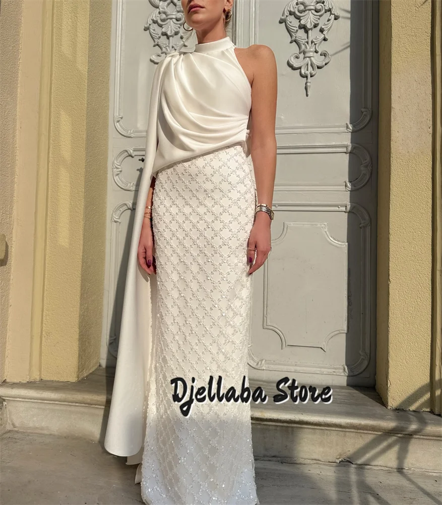 Satin-Lace High Neck Evening Dresses 2025 Luxurious Half Sleeve Arabian Prom Gown Formal Occasions Dress فساتين سهرات Customized
Satin-Lace High Neck Evening Dresses 2025 Luxurious Half Sleeve Arabian Prom Gown Formal Occasions Dress فساتين سهرات Customized