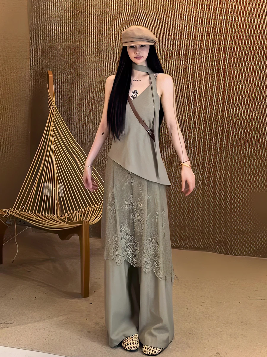 Summer 2026 Women's Casual Commuter Style Sleeveless Slimming Strap Vest And Net Curtain Long Pants Set Fashionable Short Length
Summer 2026 Women's Casual Commuter Style Sleeveless Slimming Strap Vest And Net Curtain Long Pants Set Fashionable Short Length