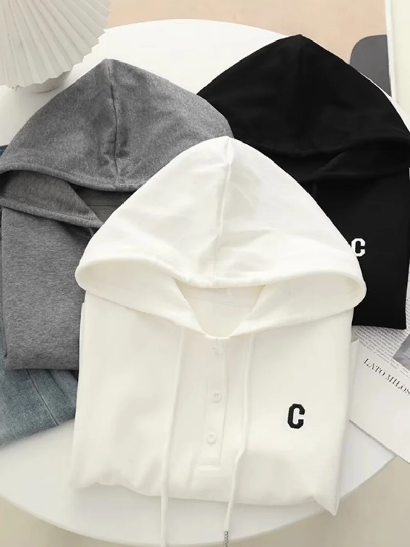 Korean Style Letter Embroidery Hoodie Slim Fit Arc Hem Design Base Layer Sweatshirt T-Shirt Women's Fashion Casual Streetwear
Korean Style Letter Embroidery Hoodie Slim Fit Arc Hem Design Base Layer Sweatshirt T-Shirt Women's Fashion Casual Streetwear