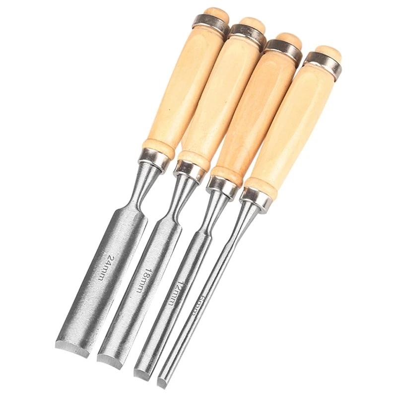 A84E-Set Of 4 Wooden Chisel Set, Round, Curved Chisel Set, CR-V Steel Semicircular Edge 6Mm/12 Mm/18 Mm/24 Mm For DIY Crafts
A84E-Set Of 4 Wooden Chisel Set, Round, Curved Chisel Set, CR-V Steel Semicircular Edge 6Mm/12 Mm/18 Mm/24 Mm For DIY Crafts