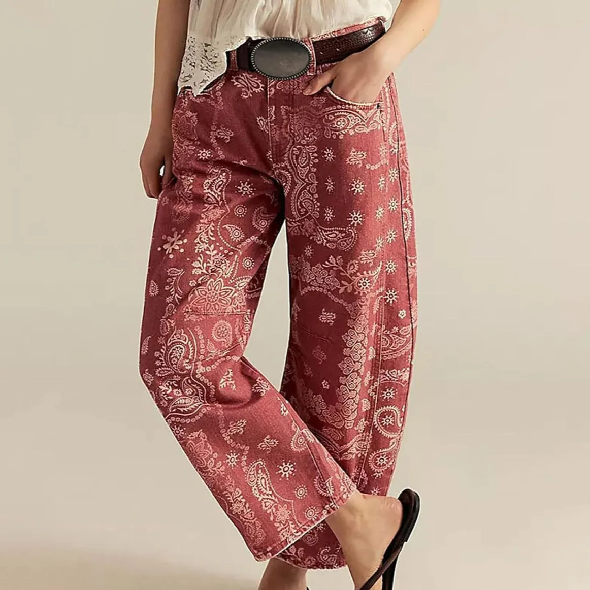 Loose Women's Denim Jeans Floral Print Nine-Piece Wide Leg Mid-Waist Y2K Pants Cleanfit Style Natural Waist Daily Wear All Se...
Loose Women's Denim Jeans Floral Print Nine-Piece Wide Leg Mid-Waist Y2K Pants Cleanfit Style Natural Waist Daily Wear All Se...