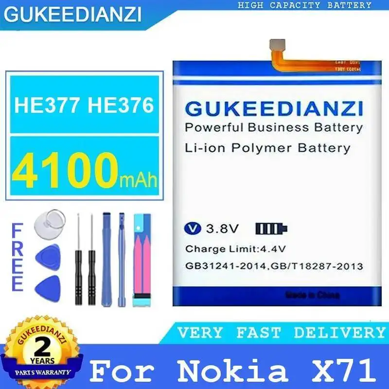 For Nokia X71 Premium Replacement HE377 HE376 Mobile Phone Battery 4100mAh
For Nokia X71 Premium Replacement HE377 HE376 Mobile Phone Battery 4100mAh