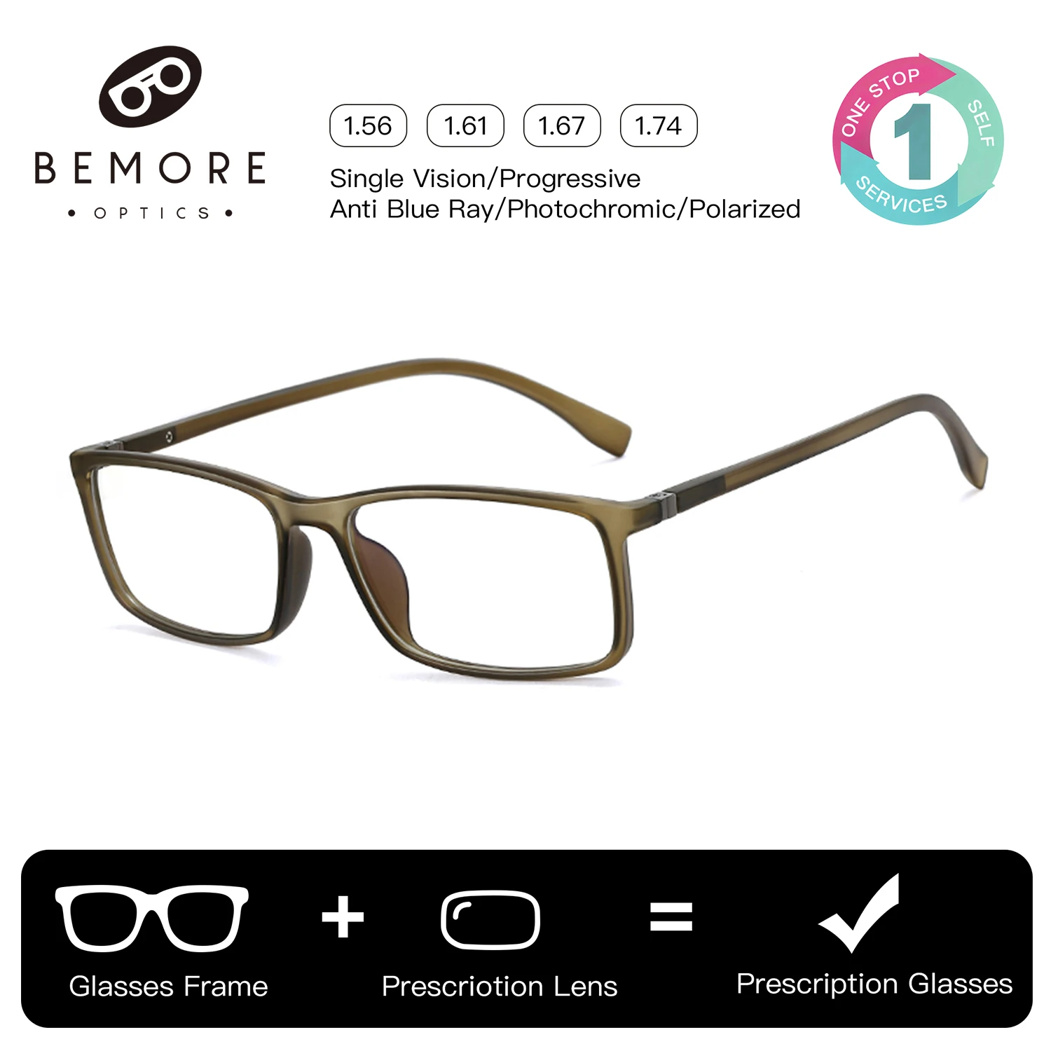 BEMORE Square Acetate Prescription Glasses Men Blue Light Blocking Anti Reflective Multifocal Photochromic Myopia Eyeglasses
BEMORE Square Acetate Prescription Glasses Men Blue Light Blocking Anti Reflective Multifocal Photochromic Myopia Eyeglasses