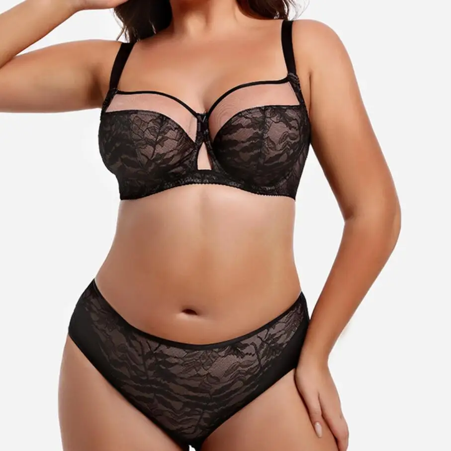 L'bellagiovanna Plus Size Lace Lingerie Set for Women Sheer Mesh Ultra-Thin Underwire Seamless Bra & Briefs 75-95 DEFGHIJKL Cup
L'bellagiovanna Plus Size Lace Lingerie Set for Women Sheer Mesh Ultra-Thin Underwire Seamless Bra & Briefs 75-95 DEFGHIJKL Cup