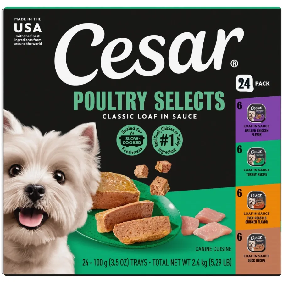 Loaf In Sauce Poultry Flavors Adult Wet Dog Food Variety Pack, 3.5 Oz Trays, 24 Ct.
Loaf In Sauce Poultry Flavors Adult Wet Dog Food Variety Pack, 3.5 Oz Trays, 24 Ct.
