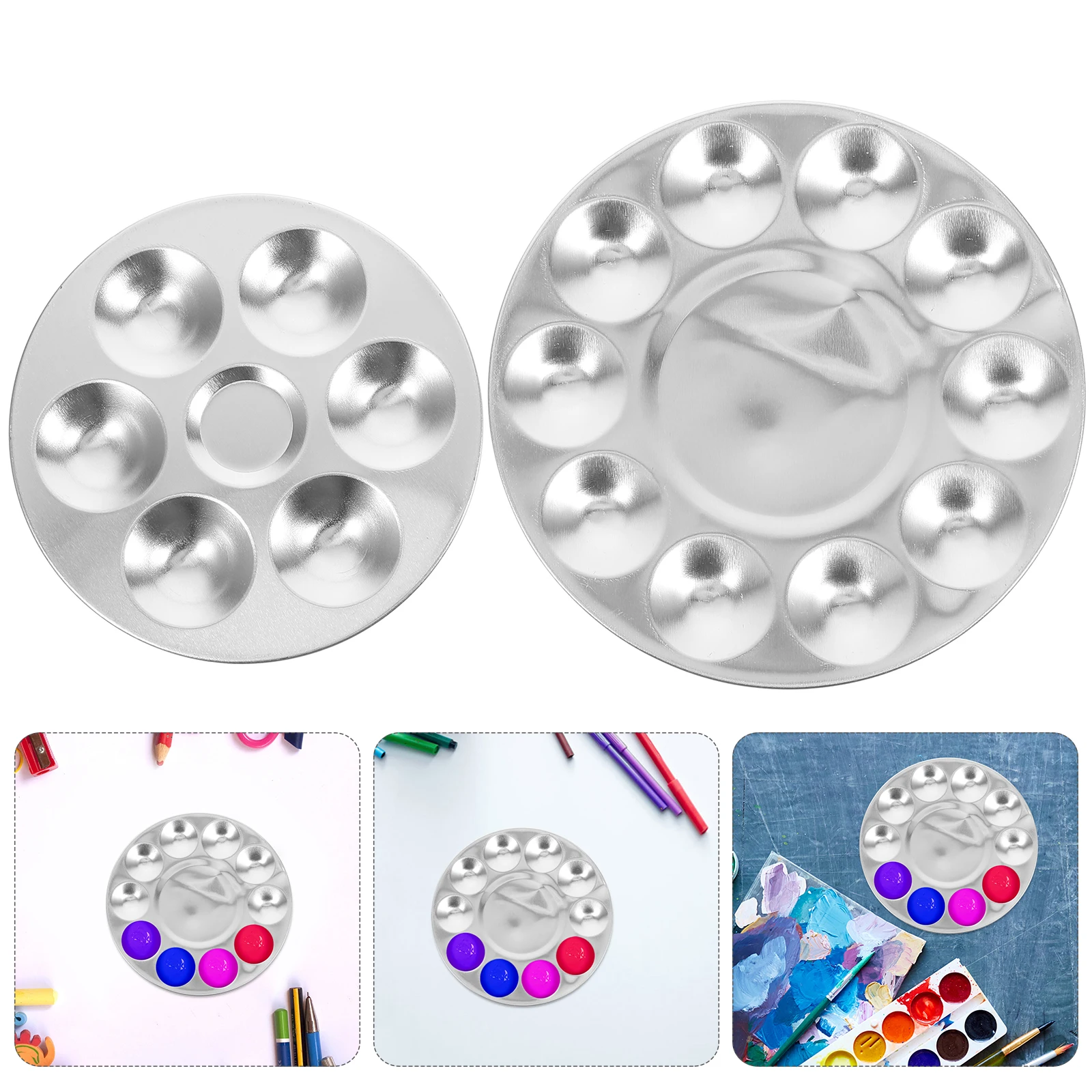 2 PCS Aluminum Palette Craft Supplies Paint Pallet Pallete for Tray Pallets Artist Travel Kit
2 PCS Aluminum Palette Craft Supplies Paint Pallet Pallete for Tray Pallets Artist Travel Kit