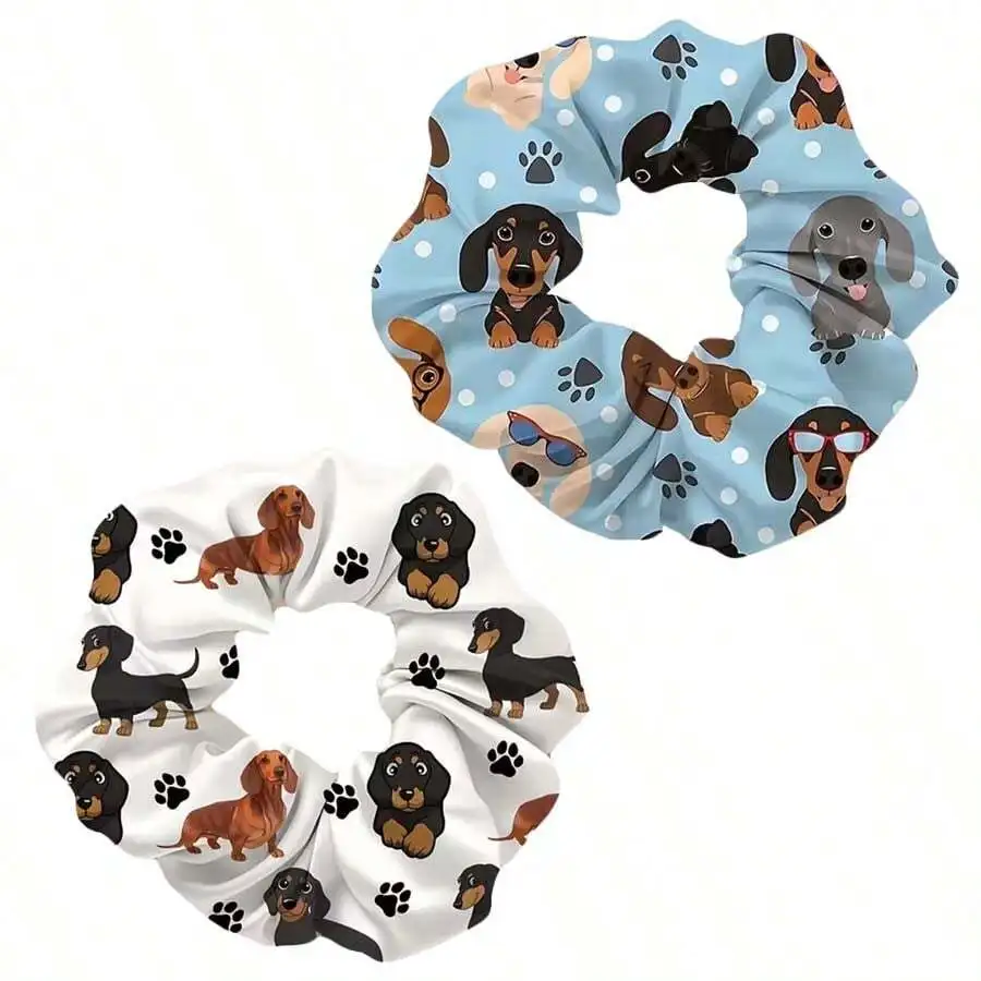 2pcs Cute Dachshund Print Hair Scrunchies Set Blue And White High Elasticity Hair Ties For Women
2pcs Cute Dachshund Print Hair Scrunchies Set Blue And White High Elasticity Hair Ties For Women