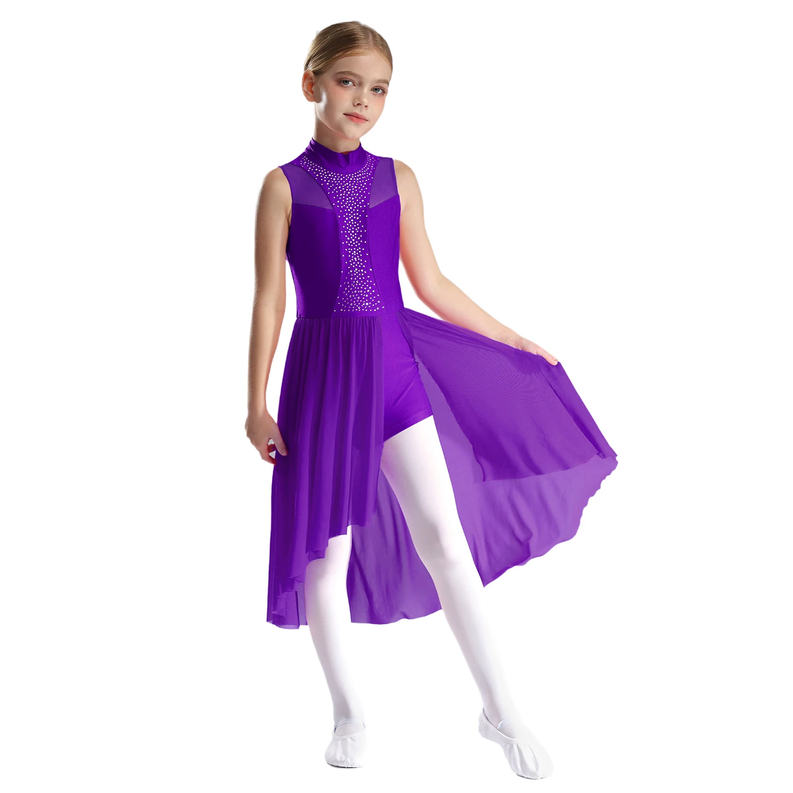 Lyrical Lightweight Mesh Ballet Dance Wear Kids Girls Sleeveless Sequins Leotard with Mesh Skirt for Ballet Performing Costumes
Lyrical Lightweight Mesh Ballet Dance Wear Kids Girls Sleeveless Sequins Leotard with Mesh Skirt for Ballet Performing Costumes
