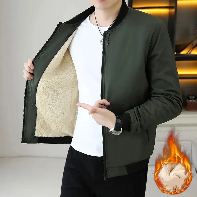 Thickened Men's Jacket Autumn Winter Youth Jacket Slim Baseball Warm Cotton Jacket Top
Thickened Men's Jacket Autumn Winter Youth Jacket Slim Baseball Warm Cotton Jacket Top