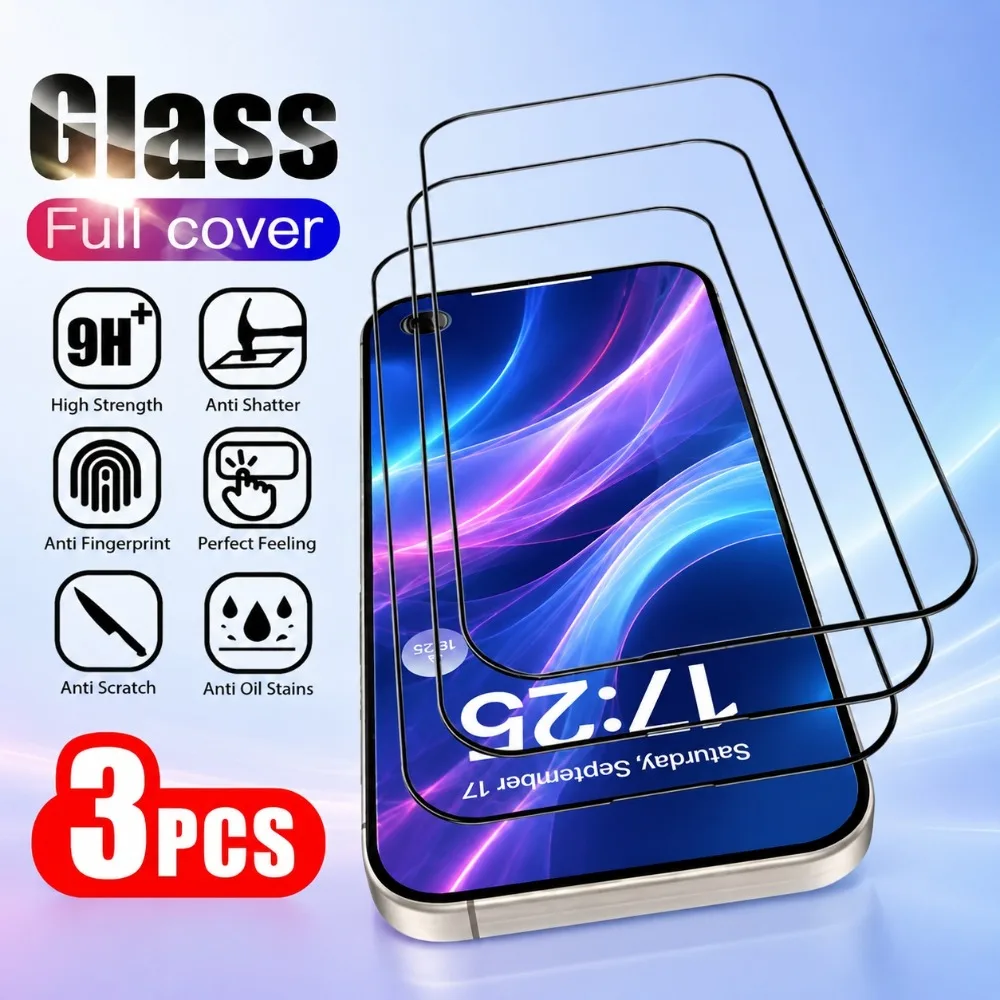 3Pcs Ultra HD Full Screen Protector for iPhone 17 15 16 14 Pro Max 16 15 Plus Tempered Glass for iPhone 17e 16e Air 13 12 11 Pro
3Pcs Ultra HD Full Screen Protector for iPhone 17 15 16 14 Pro Max 16 15 Plus Tempered Glass for iPhone 17e 16e Air 13 12 11 Pro