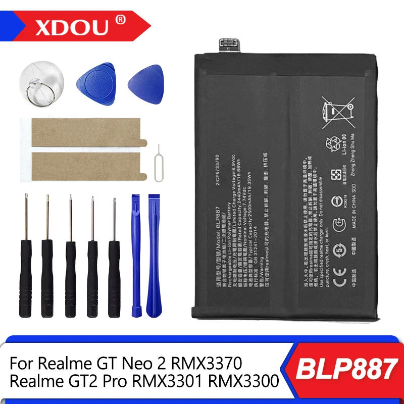 Brand-New BLP887 Battery For Realme GT Neo2 GT2 Pro Neo3 5G 80W Neo 3T 5G RMX3370 RMX3301 RMX3300 With Free Tools
Brand-New BLP887 Battery For Realme GT Neo2 GT2 Pro Neo3 5G 80W Neo 3T 5G RMX3370 RMX3301 RMX3300 With Free Tools