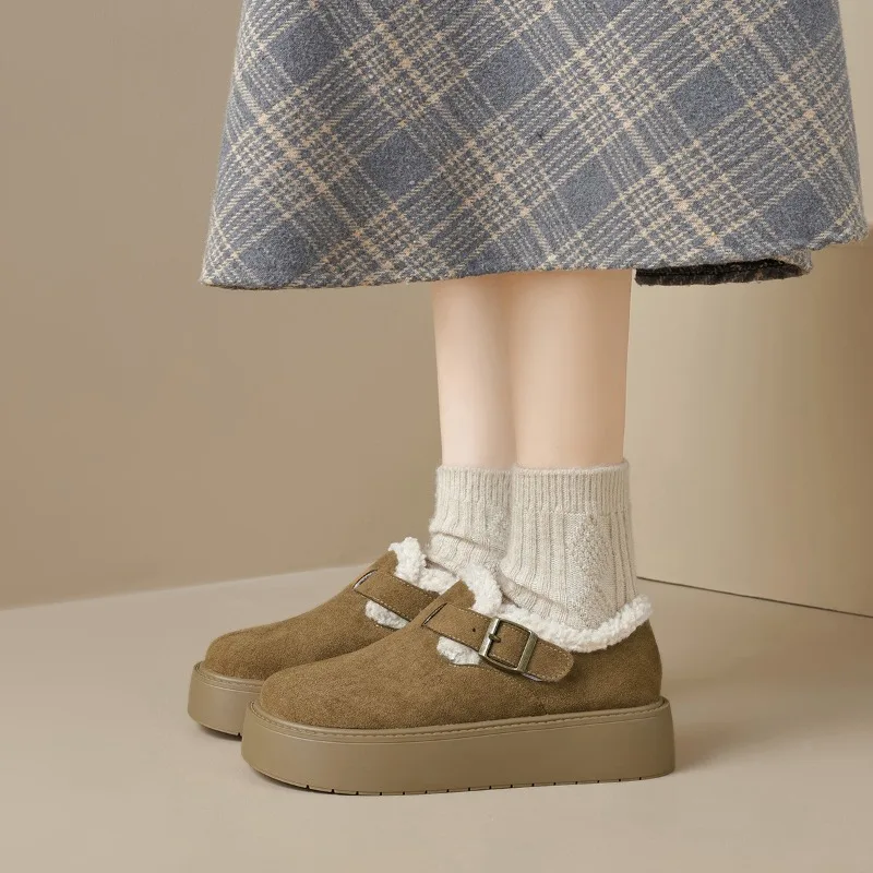 Thick Bottom Snow Boots Women's Fleece Lined Warm Fur Winter Low Top Rubber Anti-slip Round Toe Heightening Shoes
Thick Bottom Snow Boots Women's Fleece Lined Warm Fur Winter Low Top Rubber Anti-slip Round Toe Heightening Shoes