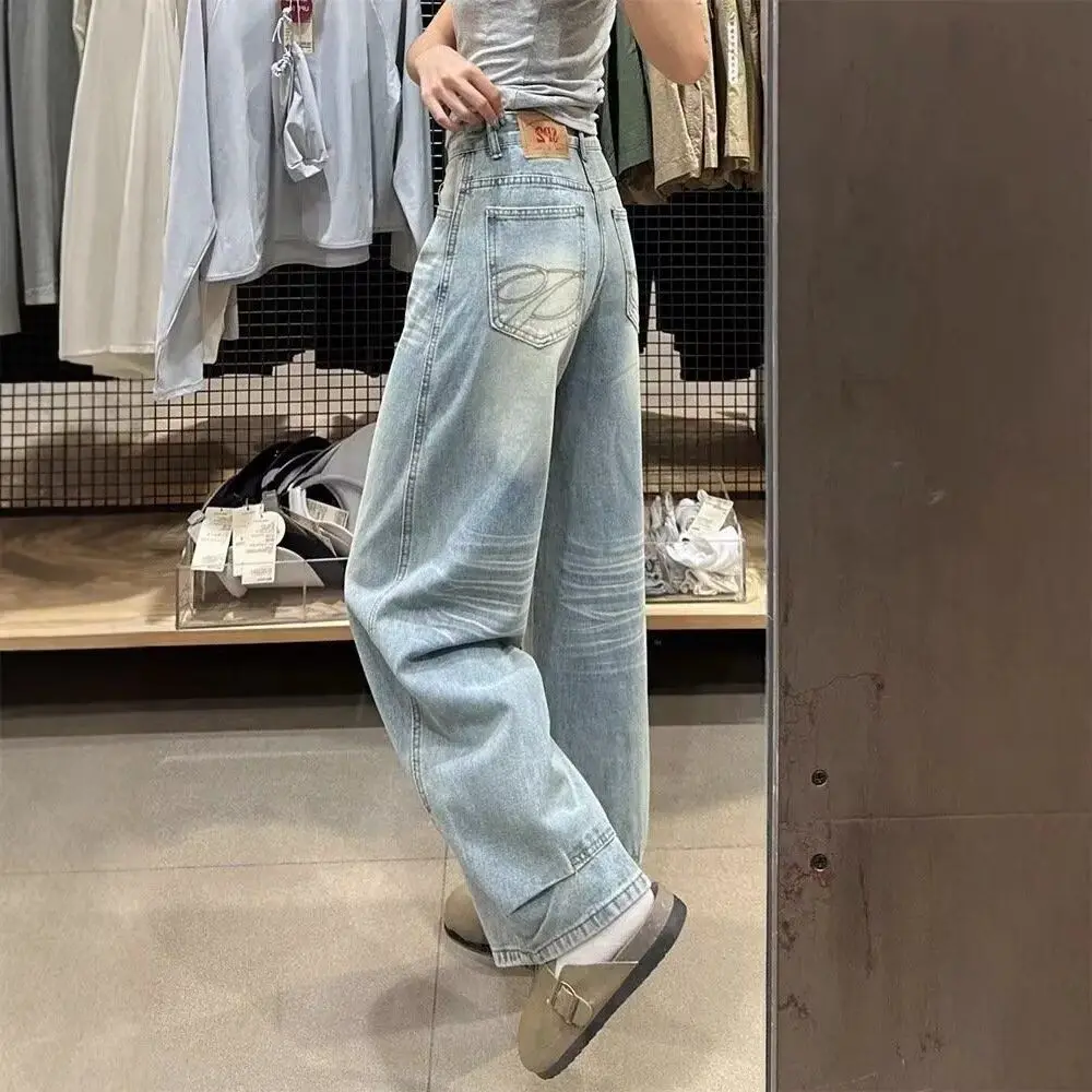 Retro High Waist Wide Leg Denim Jeans Women Loose Straight Drapey Autumn Summer Thin New Sle Floor-Length Pants
Retro High Waist Wide Leg Denim Jeans Women Loose Straight Drapey Autumn Summer Thin New Sle Floor-Length Pants