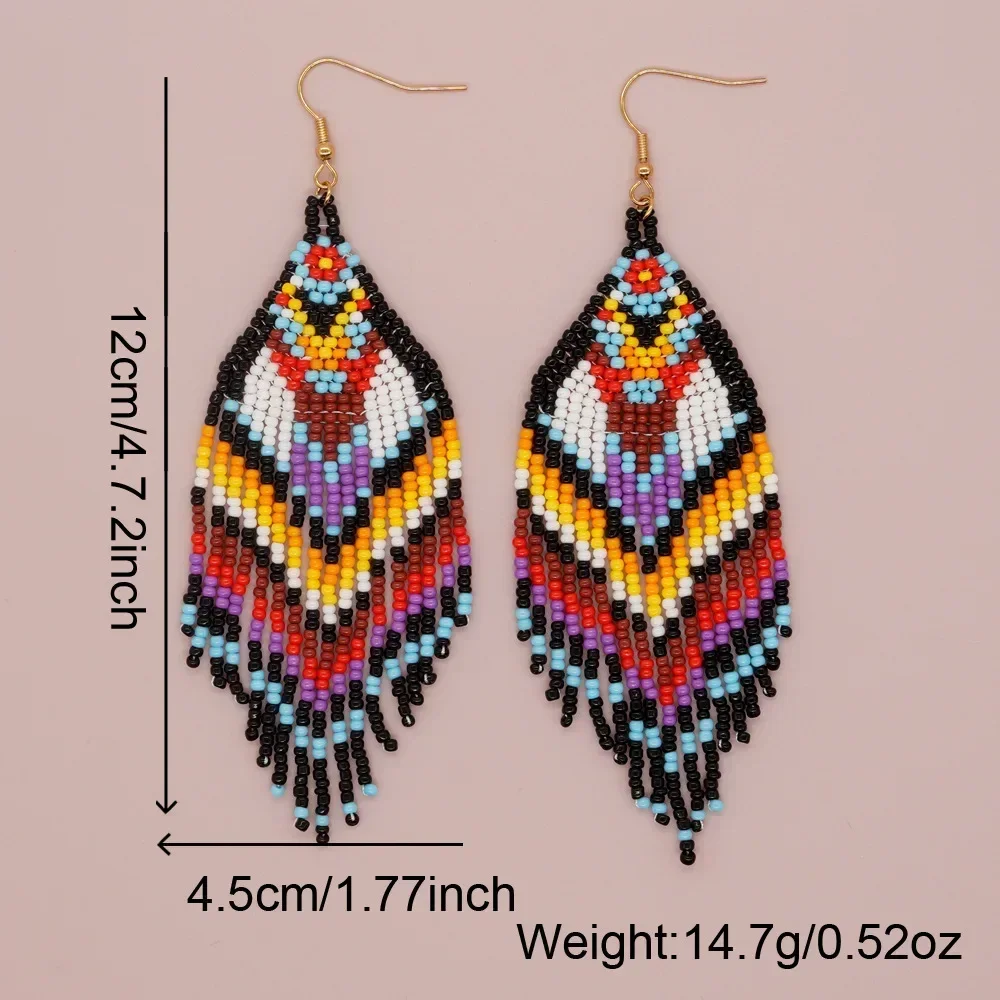 2025 Handmade Beaded Earrings Tassel Originality Design Colour Hand Knitting Bohemia Fashion Simple Geometry Female
2025 Handmade Beaded Earrings Tassel Originality Design Colour Hand Knitting Bohemia Fashion Simple Geometry Female