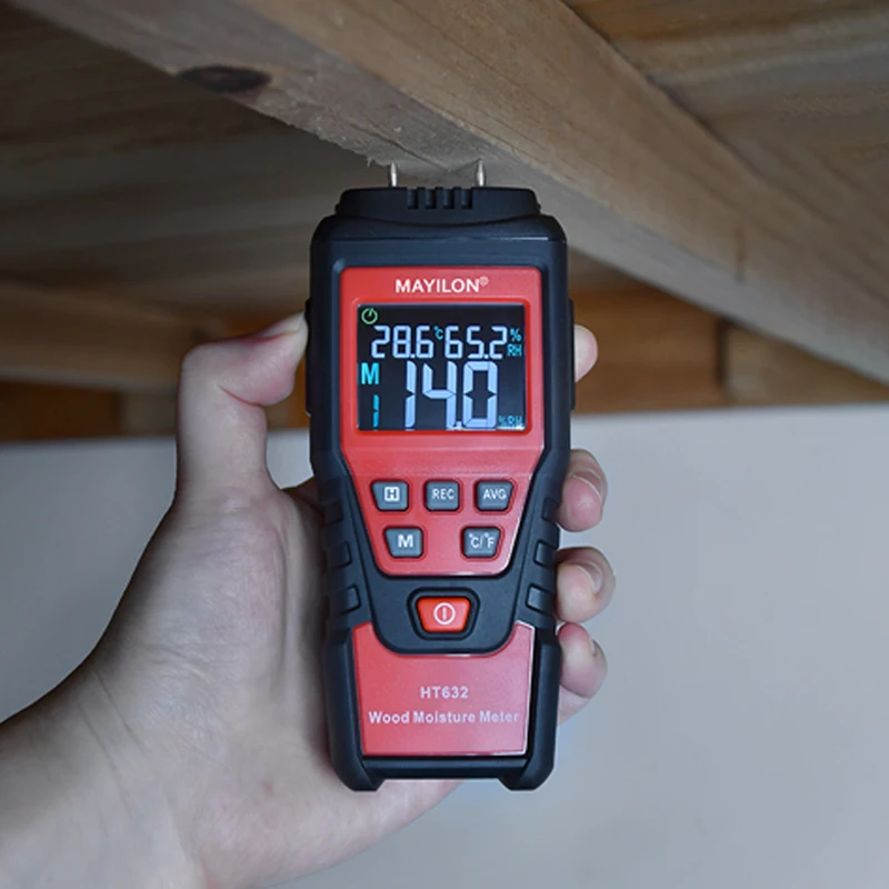 HT632 Digital Wood Moisture Meter Two Pins Humidity Hygrometer Concrete Cement Brick Detector New Type LCD Display Mayilon
HT632 Digital Wood Moisture Meter Two Pins Humidity Hygrometer Concrete Cement Brick Detector New Type LCD Display Mayilon