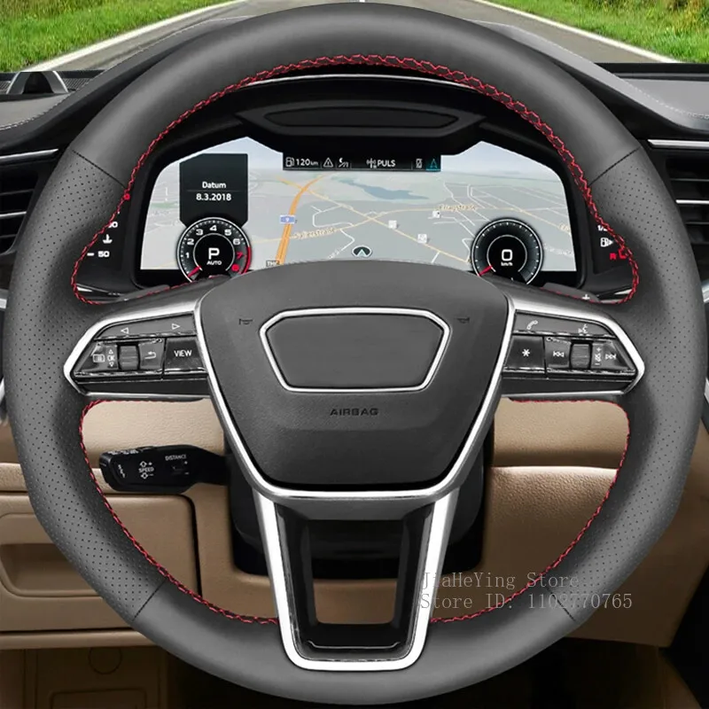 Hand-Stitched Genuine Leather Hand-Stitch Steering Wheel Cover For Audi A6 C8 A6 Allroad C8 Non-Slip Grip Interior Accessories
Hand-Stitched Genuine Leather Hand-Stitch Steering Wheel Cover For Audi A6 C8 A6 Allroad C8 Non-Slip Grip Interior Accessories