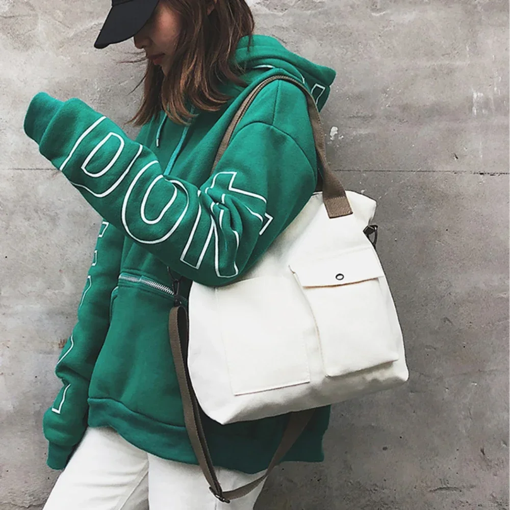 Fashion Canvas Bags students Handbag Shoulder Bag Large Capacity Solid Color Totes Shopper Bag Casual Female Cross Body Bag 2024
Fashion Canvas Bags students Handbag Shoulder Bag Large Capacity Solid Color Totes Shopper Bag Casual Female Cross Body Bag 2024