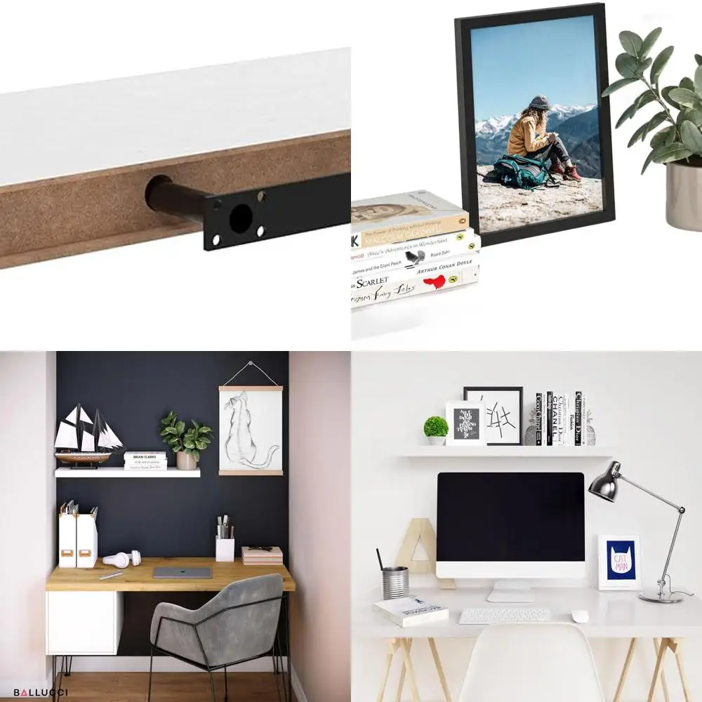 36-Inch White Wooden Floating Shelf with Hidden Brackets for Various Rooms, 8 Deep
36-Inch White Wooden Floating Shelf with Hidden Brackets for Various Rooms, 8 Deep