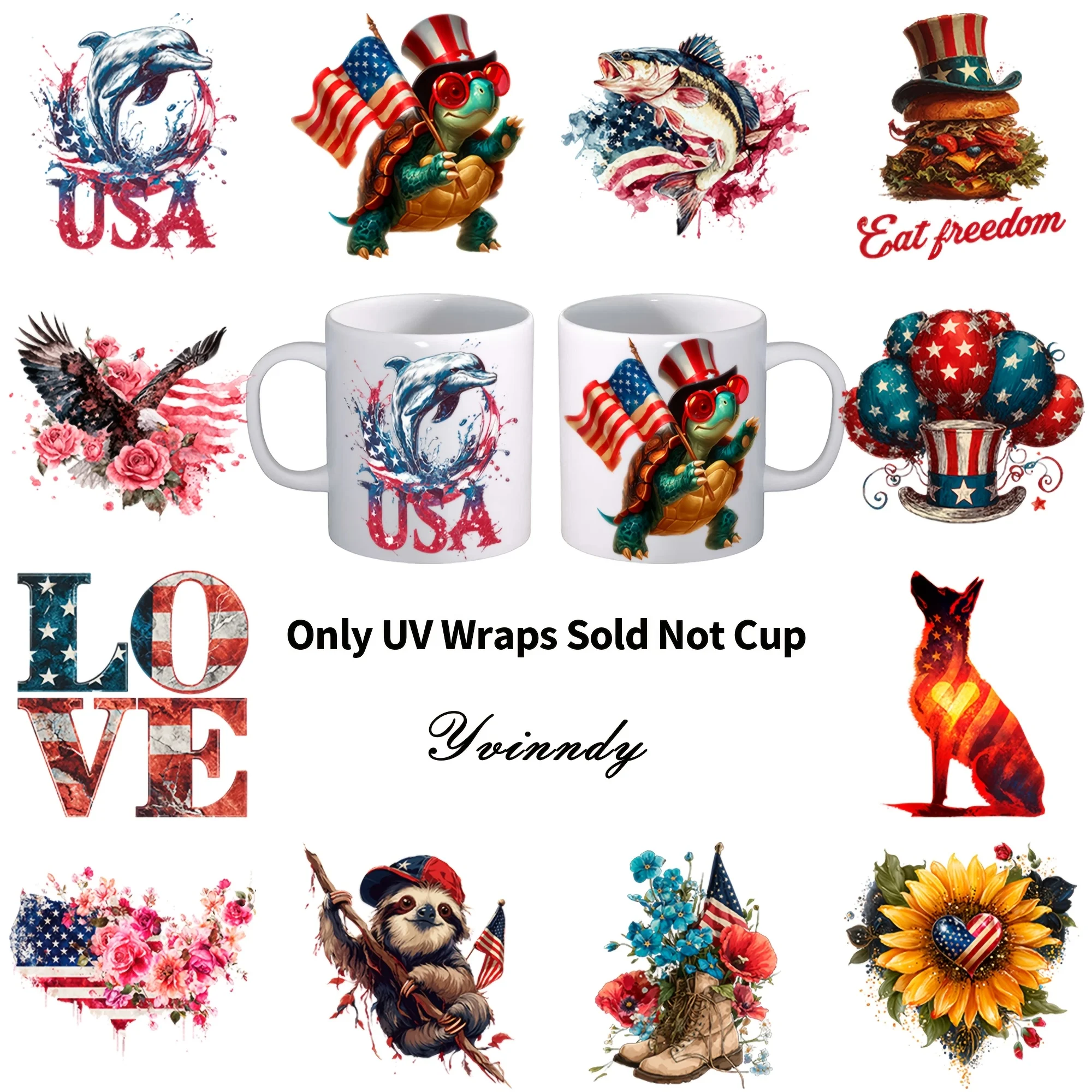 12 PCS/Set Of Patriotic Animals UV DTF Transfer Sticker Waterproof And Durable DIY Handicraft Gifts Perfect Gift Choice (NO Cup)
12 PCS/Set Of Patriotic Animals UV DTF Transfer Sticker Waterproof And Durable DIY Handicraft Gifts Perfect Gift Choice (NO Cup)