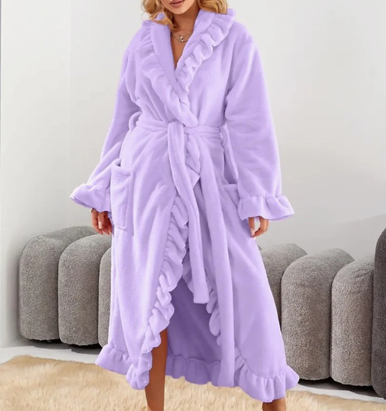 Girls Coral Fleece Thickened Kimono Gown Long Warm Nightgown Winter Robe Soft Flannel Sleepwear Home Dressing for Children
Girls Coral Fleece Thickened Kimono Gown Long Warm Nightgown Winter Robe Soft Flannel Sleepwear Home Dressing for Children