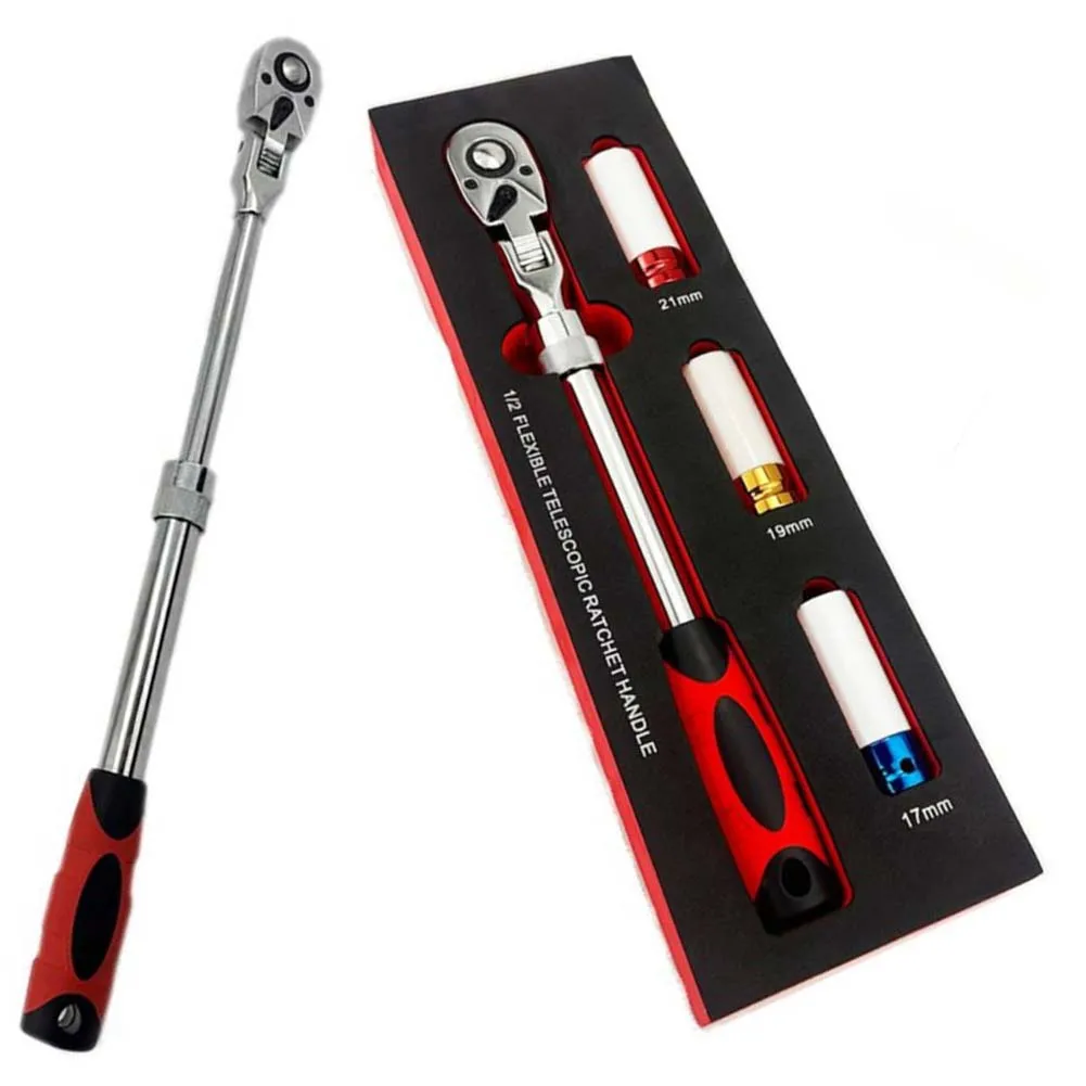 72 Tooth 1/2 Inch Drive Ratchet Wrench With Retractable Handle Quick Release Spanner 17 19 21mm Socket Set For AutomotiveRepair
72 Tooth 1/2 Inch Drive Ratchet Wrench With Retractable Handle Quick Release Spanner 17 19 21mm Socket Set For AutomotiveRepair