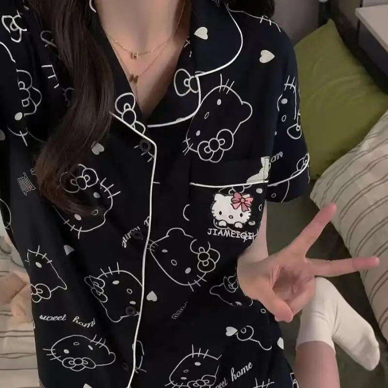 Комплект пижамы-кардигана Sanrio Hello Kitty, хлопковый, для женщин и студенток, летний, для дома и общежития, милый, в стиле Ins, для отдыха, верхняя одежда, комплект для сна
Комплект пижамы-кардигана Sanrio Hello Kitty, хлопковый, для женщин и студенток, летний, для дома и общежития, милый, в стиле Ins, для отдыха, верхняя одежда, комплект для сна