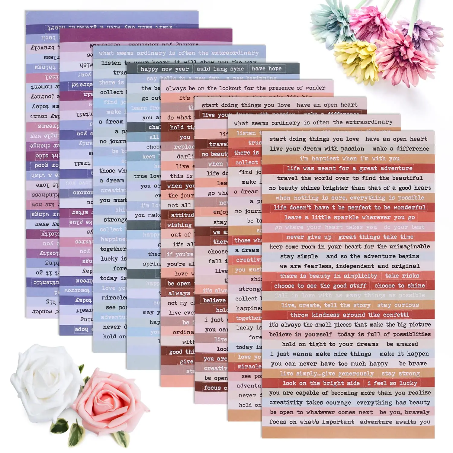 8 Sheets Colorful Small Talk Stickers Inspirational Quote Stickers for Journaling Scrapbook ,Sentiment Sticker for DIY Craft
8 Sheets Colorful Small Talk Stickers Inspirational Quote Stickers for Journaling Scrapbook ,Sentiment Sticker for DIY Craft