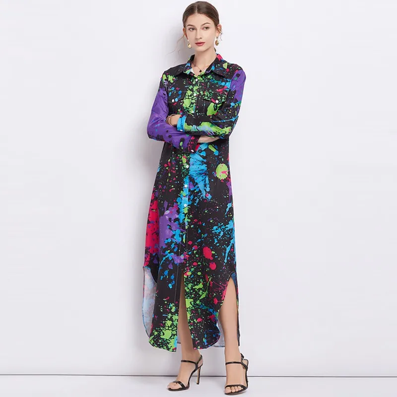 Women Casual Shirt Dress New Arrival 2024 Spring Vintage Style Turn-down Collar Print Loose Female Holiday Long Dresses W1645
Women Casual Shirt Dress New Arrival 2024 Spring Vintage Style Turn-down Collar Print Loose Female Holiday Long Dresses W1645
