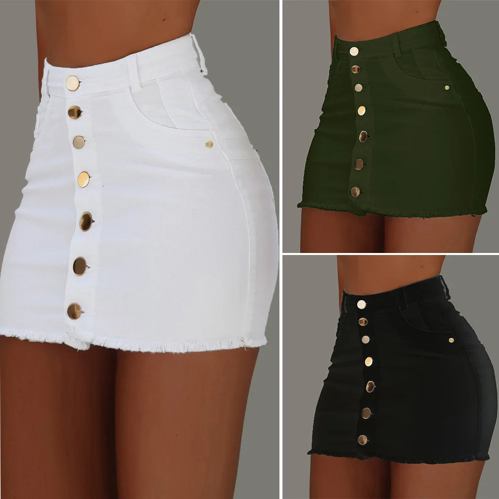 Women's Clothing Skirts 2025 new casual fashion high waist solid color hip hugging short skirt denim single breasted half skirt
Women's Clothing Skirts 2025 new casual fashion high waist solid color hip hugging short skirt denim single breasted half skirt