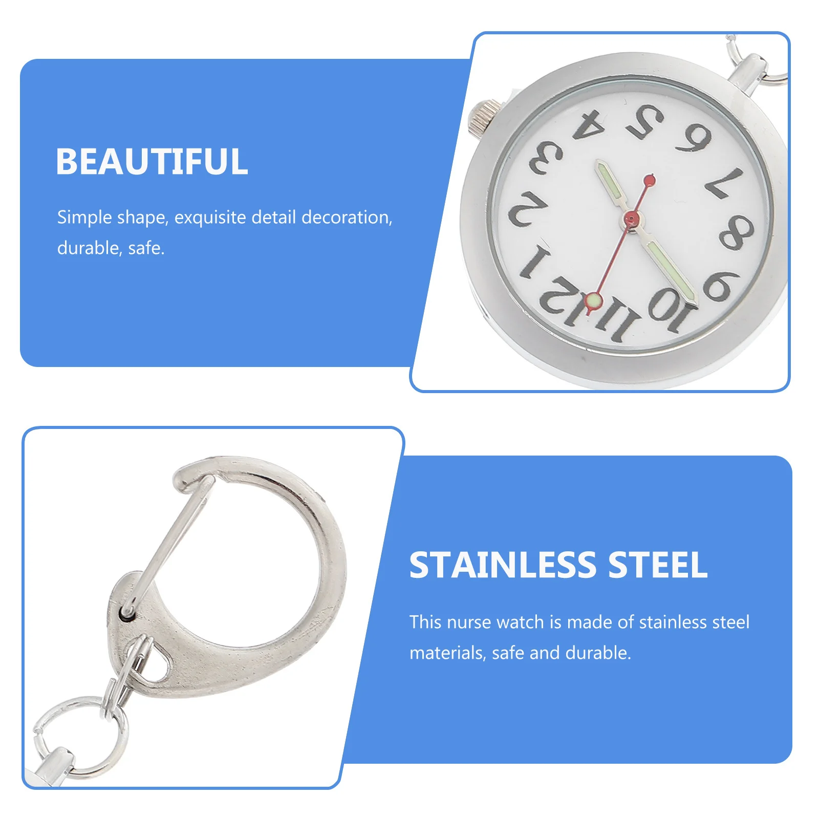 Nurse Hanging Watch with Luminous Dial Stainless Steel Clip Pocket Glow Design for Healthcare Workers
Nurse Hanging Watch with Luminous Dial Stainless Steel Clip Pocket Glow Design for Healthcare Workers