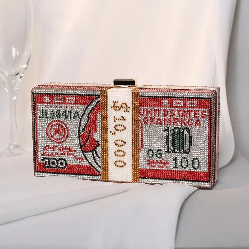 Роскошный клатч для денег, кошелек со стразами, 10000 долларов, стопка наличных, вечерние сумки на плечо, сумка для свадебного ужина, 8 цветов, кошелек 
Роскошный клатч для денег, кошелек со стразами, 10000 долларов, стопка наличных, вечерние сумки на плечо, сумка для свадебного ужина, 8 цветов, кошелек