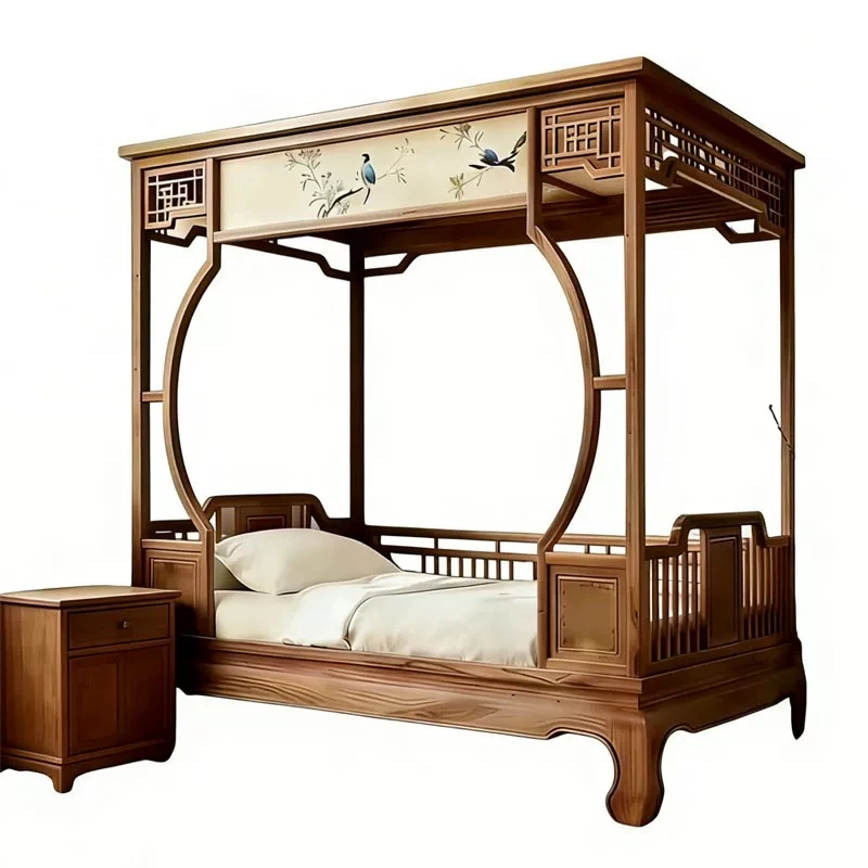 New Chinese-style exquisite North American black walnut pull-out retro bed
New Chinese-style exquisite North American black walnut pull-out retro bed