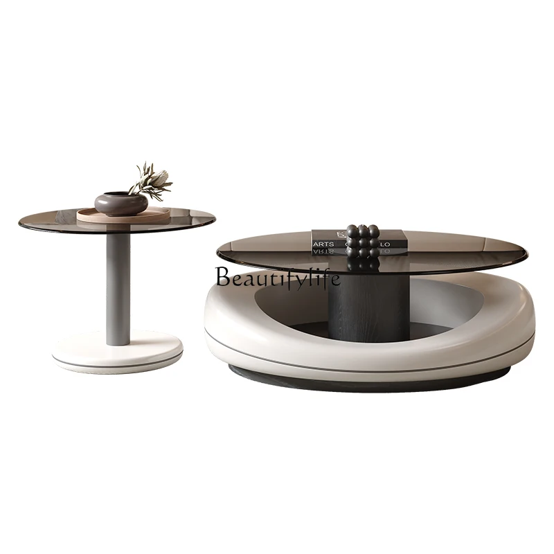 Tempered glass coffee table living room modern simple small apartment new Italian minimalist round coffee table
Tempered glass coffee table living room modern simple small apartment new Italian minimalist round coffee table
