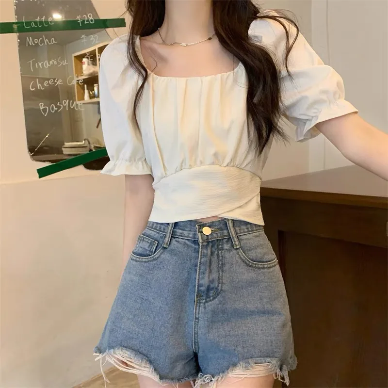 Short Sleeve Shirts Womens All-matching Ribbed Knit Blouse Slim Fit Button Up ONeck Simple Modern Streetwear Chic Elegant Summer
Short Sleeve Shirts Womens All-matching Ribbed Knit Blouse Slim Fit Button Up ONeck Simple Modern Streetwear Chic Elegant Summer