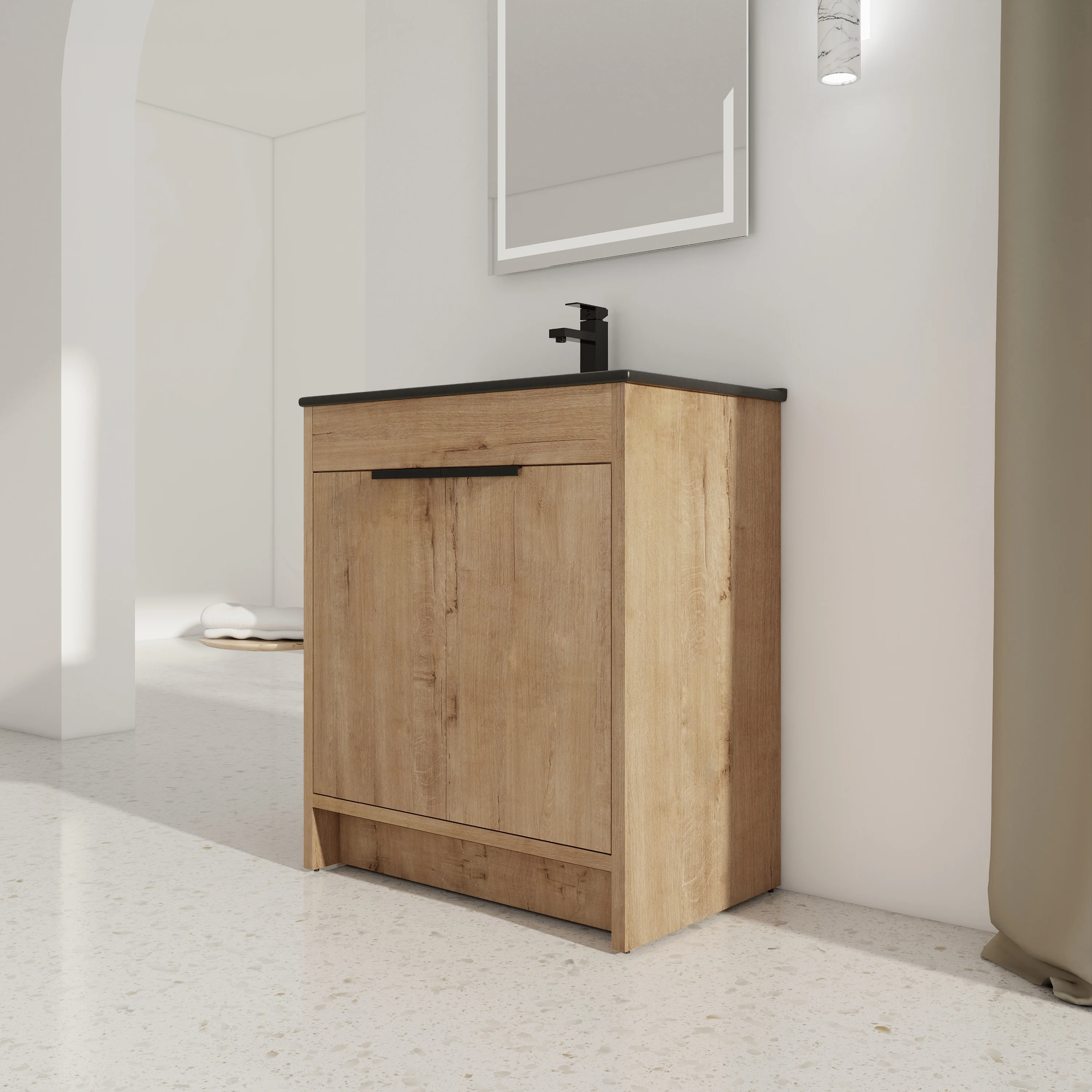 30" Freestanding Bathroom Cabinet With Basin & 2 Soft-Close Cabinet Doors
30" Freestanding Bathroom Cabinet With Basin & 2 Soft-Close Cabinet Doors