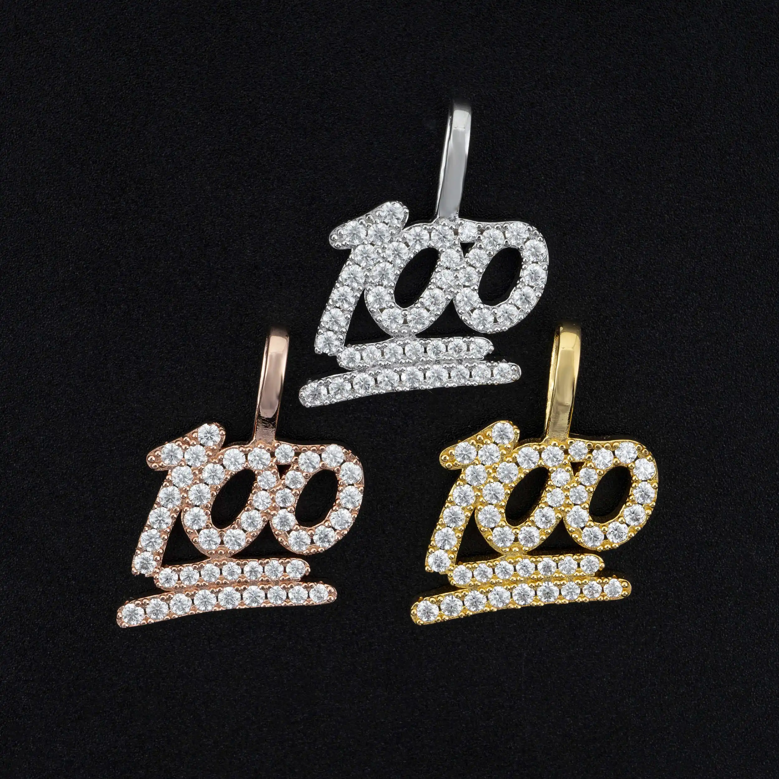 Full Moissanite D Color Figure100 Pendant S925 Sterling Sliver White Gold Plated Lucky for Women Man pass Diamonds test
Full Moissanite D Color Figure100 Pendant S925 Sterling Sliver White Gold Plated Lucky for Women Man pass Diamonds test