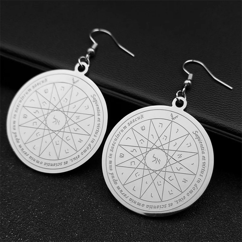 Talisman Solomon Pentacle of Mercury Hoop Earrings For Women Men Stainless Steel Gold Color Occult Magicians Earrings Jewelry
Talisman Solomon Pentacle of Mercury Hoop Earrings For Women Men Stainless Steel Gold Color Occult Magicians Earrings Jewelry