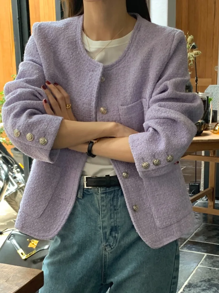 ort Пальто женское осенне-зимнее элегантное круглое Ne Single Button Thi Tweed ort Верхняя одежда Long Sve Top
ort Пальто женское осенне-зимнее элегантное круглое Ne Single Button Thi Tweed ort Верхняя одежда Long Sve Top