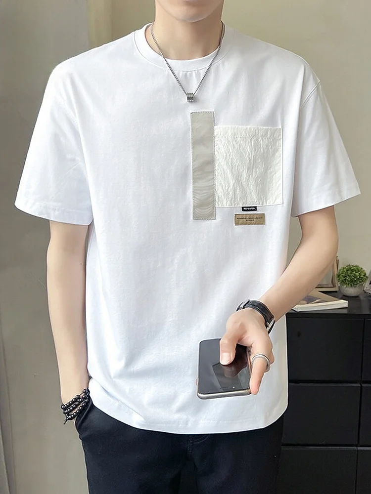 Мужская летняя футболка с круглым вырезом и коротким рукавом, тонкая, модная, из хлопка и полиэстера, свободного кроя, немнущаяся, молодежная, трендовая.
Мужская летняя футболка с круглым вырезом и коротким рукавом, тонкая, модная, из хлопка и полиэстера, свободного кроя, немнущаяся, молодежная, трендовая.