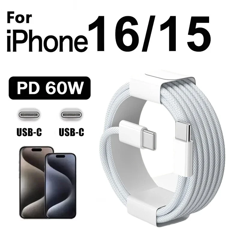 1M USB C to Type C Cable Fast Charging PD 60W Braided Charger for iPhone 15/16 Samsung - Mobile Phone Data Cord
1M USB C to Type C Cable Fast Charging PD 60W Braided Charger for iPhone 15/16 Samsung - Mobile Phone Data Cord