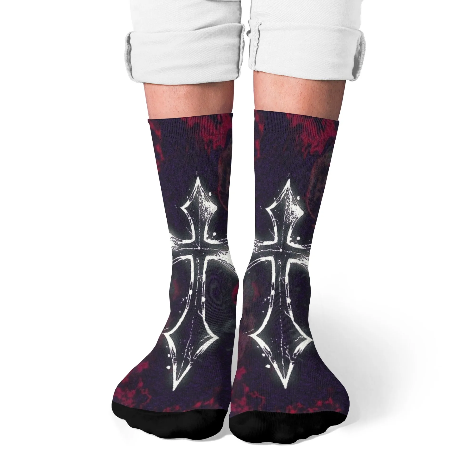 Dark Gothic Cross Socks Retro Fashion Men's Socks Comfortable Breathable Outdoor Casual Sports Socks Novelty Funny Hip-Hop Socks
Dark Gothic Cross Socks Retro Fashion Men's Socks Comfortable Breathable Outdoor Casual Sports Socks Novelty Funny Hip-Hop Socks