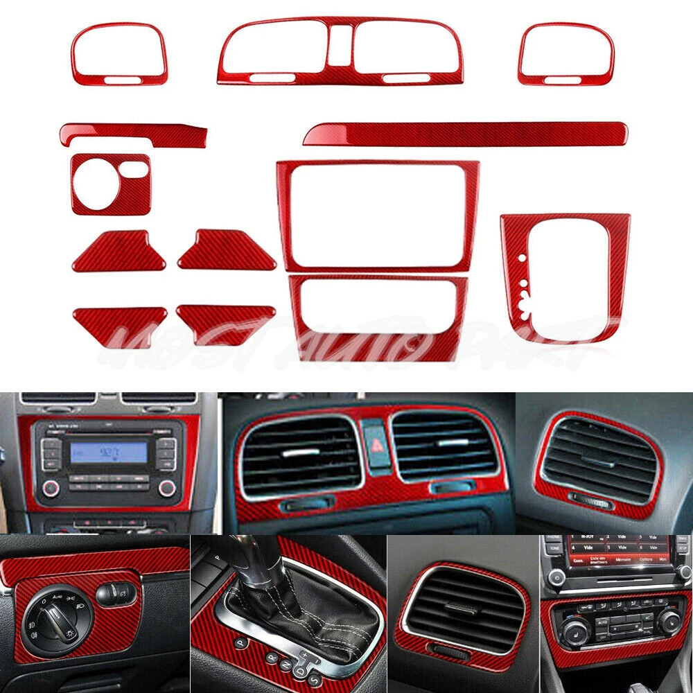 Red Carbon Fiber Interior Accessories Kit Cover Trim For Volkswagen VW Golf 6 MK6 GTI 2008-2012 13pcs Interior Whole Kit
Red Carbon Fiber Interior Accessories Kit Cover Trim For Volkswagen VW Golf 6 MK6 GTI 2008-2012 13pcs Interior Whole Kit