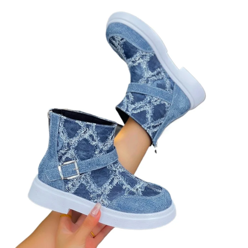 Новинка зимы 2026, ковбойские парусиновые ботильоны, женские ботинки на плоской подошве с пряжкой на ремне, клетчатая модельерская трендовая женская обувь, уютные повседневные боты
Новинка зимы 2026, ковбойские парусиновые ботильоны, женские ботинки на плоской подошве с пряжкой на ремне, клетчатая модельерская трендовая женская обувь, уютные повседневные боты