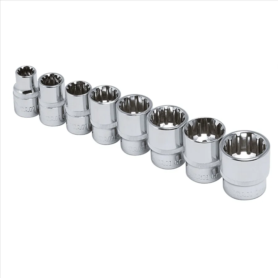 8-Piece 3/8 Drive Metric Spline Socket Set for Automotive Repair Durable Chrome Vanadium Steel, Black Oxide Finish, Ideal for T
8-Piece 3/8 Drive Metric Spline Socket Set for Automotive Repair Durable Chrome Vanadium Steel, Black Oxide Finish, Ideal for T