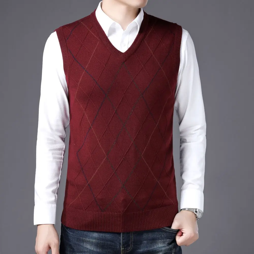 COODRONY Casual Versatile V-neck Sleeveless Tank Men's 2023 Autumn Winter New Thick Warm Plaid Product Wool Knit Tank Top W5700
COODRONY Casual Versatile V-neck Sleeveless Tank Men's 2023 Autumn Winter New Thick Warm Plaid Product Wool Knit Tank Top W5700