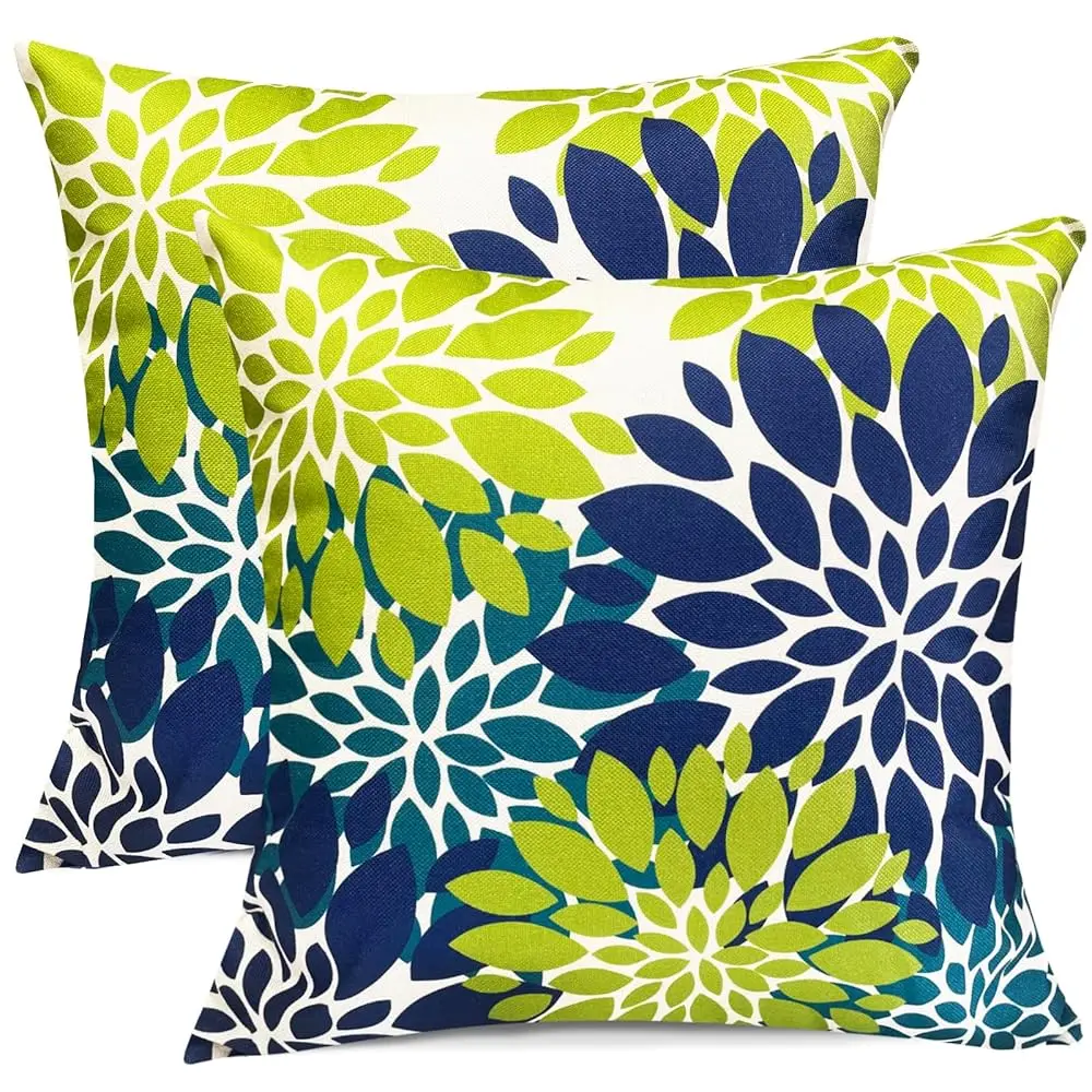 Decorative Throw Pillow Covers Set Of 2 Blue Green Pillow Covers 18X18 H Throw Pillows Linen Square Pillow Case,Farmhouse
Decorative Throw Pillow Covers Set Of 2 Blue Green Pillow Covers 18X18 H Throw Pillows Linen Square Pillow Case,Farmhouse
