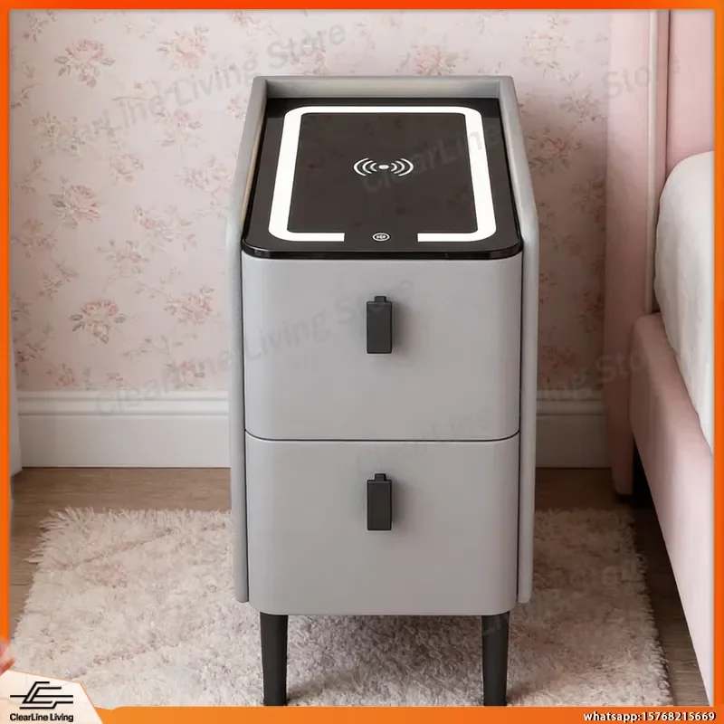 High Quality Modern Bedside Table with Built-in LED Lamp 3 Color Light USB Charging Port Password Lock Storage Drawer
High Quality Modern Bedside Table with Built-in LED Lamp 3 Color Light USB Charging Port Password Lock Storage Drawer