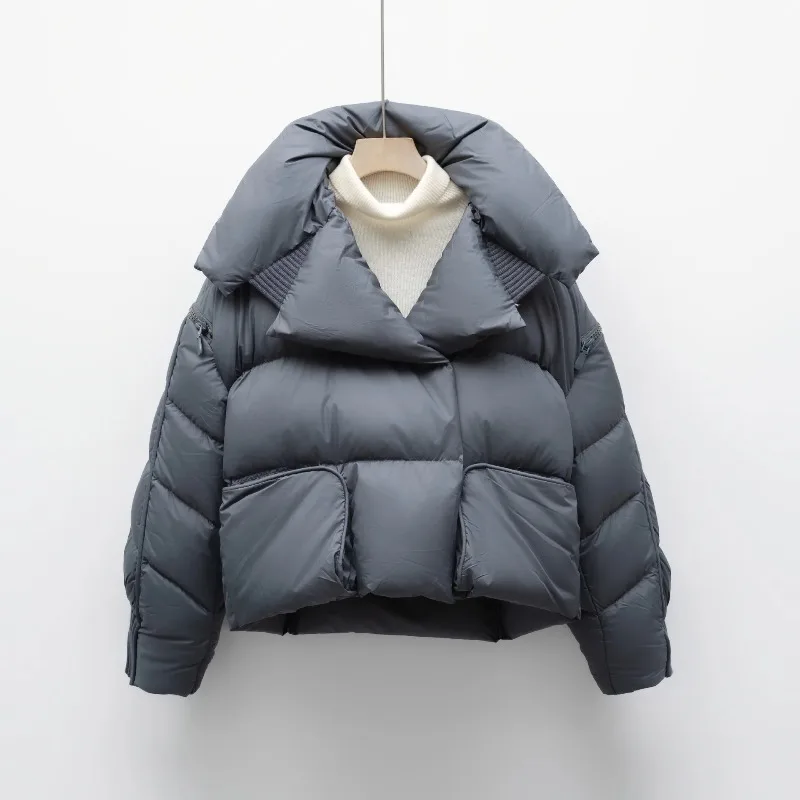 Overcoat New Fashion Women Down Jacket Winter White Duck Down High Quality Knitted Patchwork Lapel Women Down Jacket
Overcoat New Fashion Women Down Jacket Winter White Duck Down High Quality Knitted Patchwork Lapel Women Down Jacket