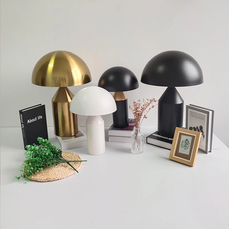 Black White Gold table Lamp Creative mushroom Table Lamp for Bedroom Study Living Room Decoration Desk lamp
Black White Gold table Lamp Creative mushroom Table Lamp for Bedroom Study Living Room Decoration Desk lamp