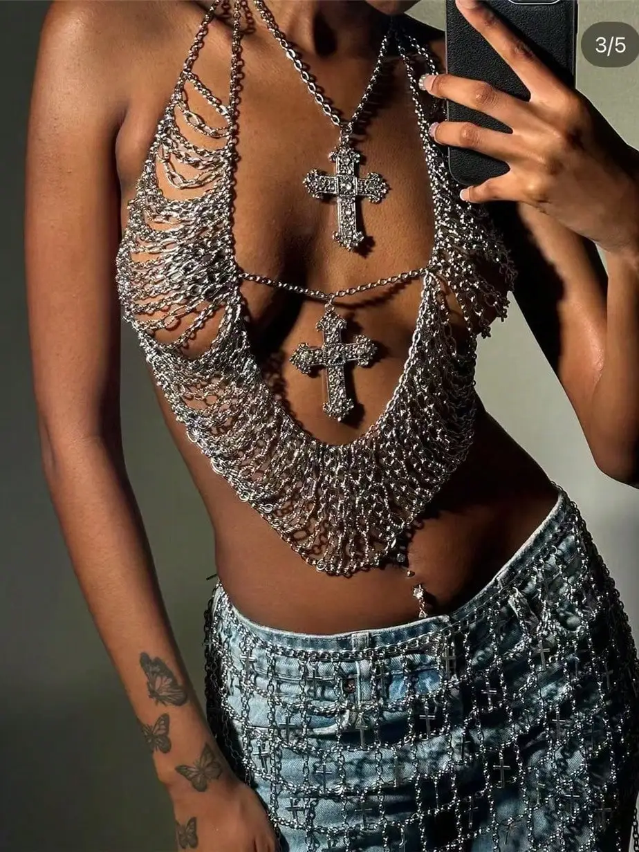 GUAYUE Glossmoon Women's Sexy Metal Tassel Chest Chain Cross Strap Rhinestone Bra Body Chain Fashion Jewelry for Nightclub Beachwear Glossmoon New Women's Nightclub Sexy Metal Tassel Chest Chain Rhinestone Cross Strap Bra Body Chain Fashion Jewelry Chain
GUAYUE Glossmoon Women's Sexy Metal Tassel Chest Chain Cross Strap Rhinestone Bra Body Chain Fashion Jewelry for Nightclub Beachwear Glossmoon New Women's Nightclub Sexy Metal Tassel Chest Chain Rhinestone Cross Strap Bra Body Chain Fashion Jewelry Chain